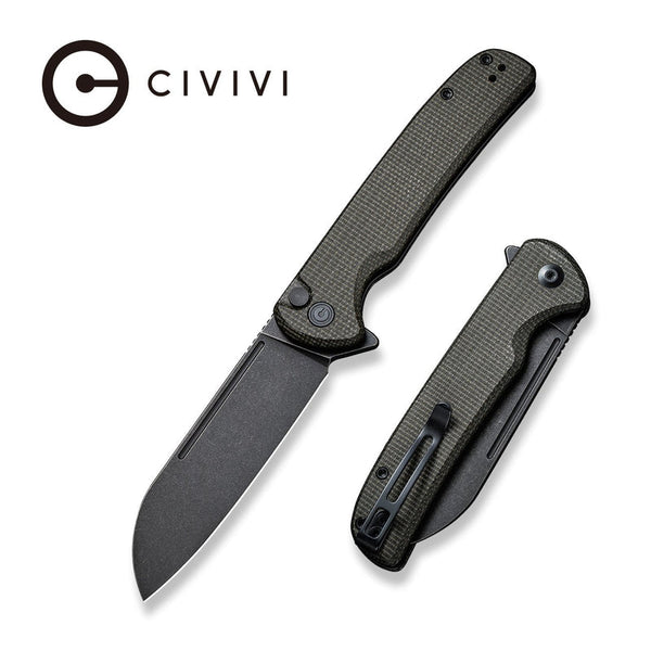 CIVIVI Chevalier Flipper & Button Lock Knife Micarta Handle