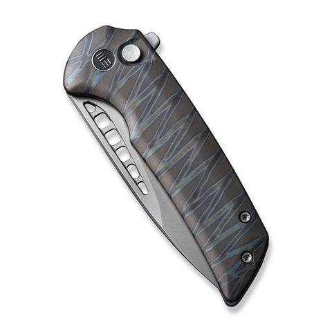 WEKNIFE Mini Malice Flipper & Button Lock Knife Titanium Handle