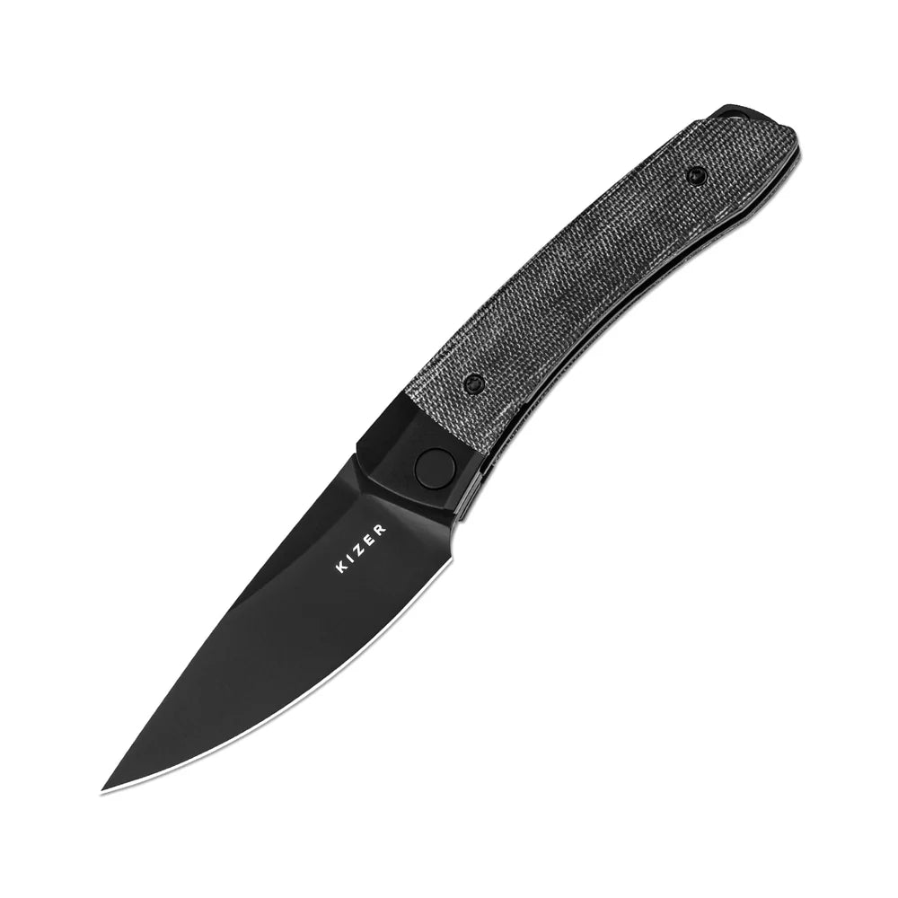 KIZER Mini Momo 154cm Blade Aluminum + Macarta Handle Liner Lock 3.2"