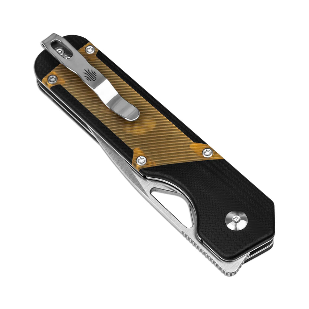 KIZER Militaw 154cm Blade Black G10 Pei/Steel Liner 3.36"