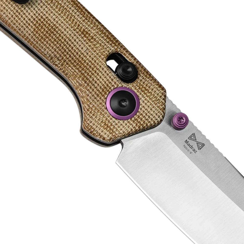 KIZER Madrac Nitro-V Blade Micarta Handle Clutch Lock 3.1"