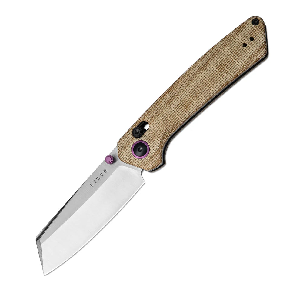 KIZER Madrac Nitro-V Blade Micarta Handle Clutch Lock 3.1"