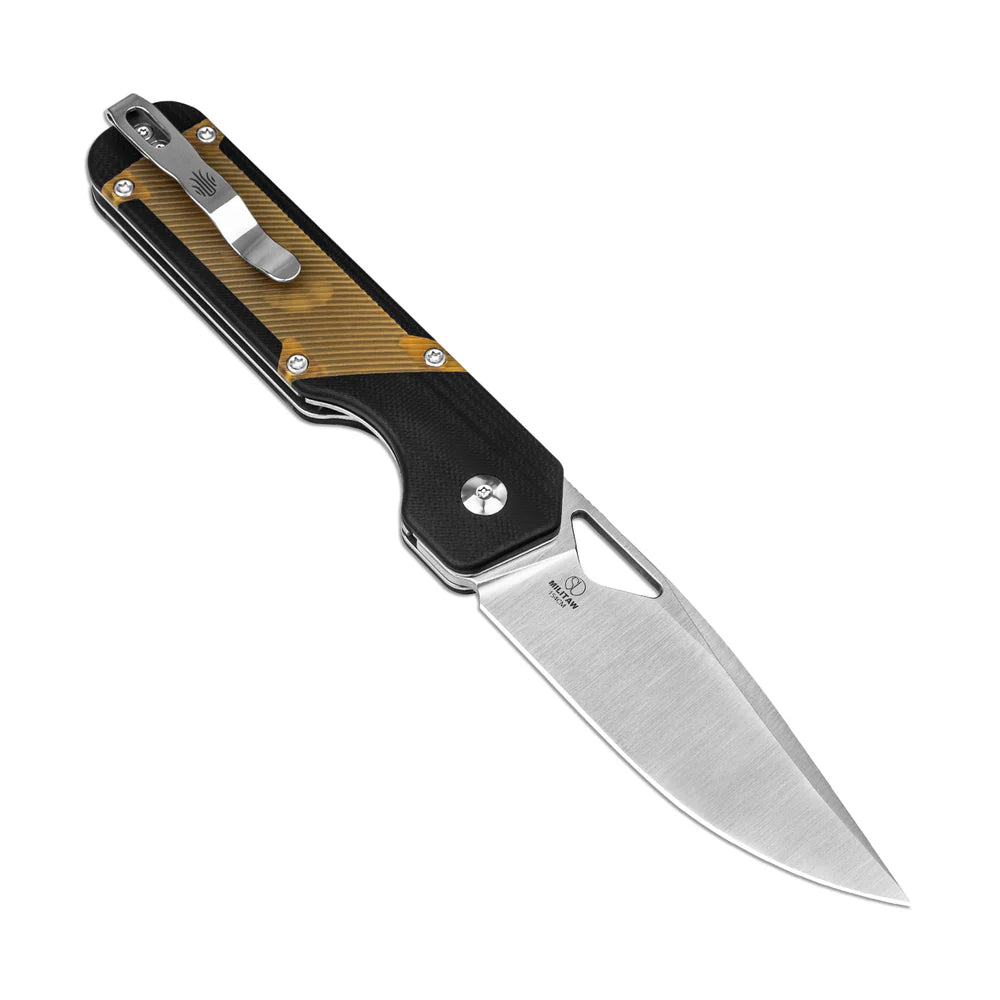 KIZER Militaw 154cm Blade Black G10 Pei/Steel Liner 3.36"