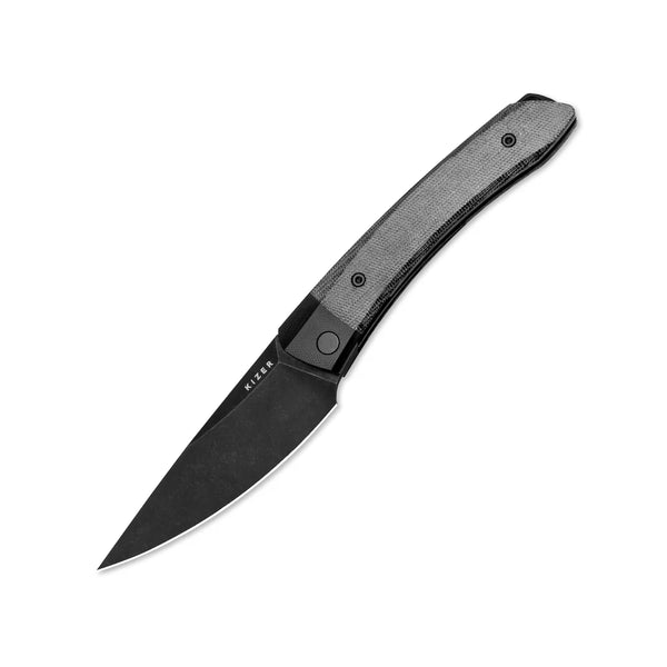 KIZER Momo Nitro-V Blade Black G10+ Micarta Handle Liner Lock 4.1