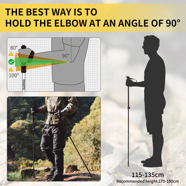 Naturehike Gale Pro Aluminum Folding Trekking Pole 115-135cm