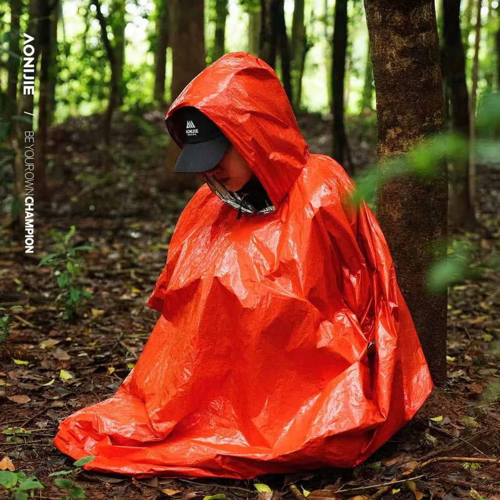 AONIJIE Emergency Thermal Raincoat Orange-A108