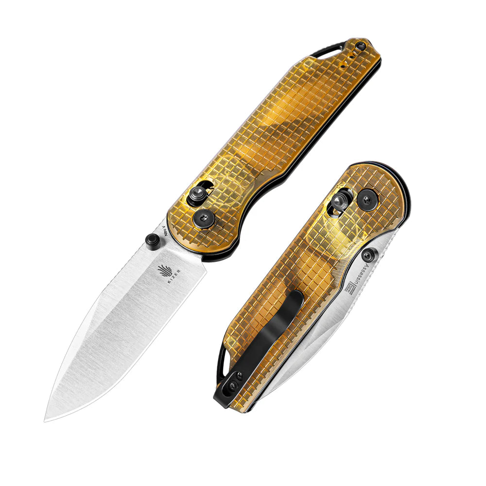 KIZER Assassin NItro-V Blade Satin Pei & Clutch Lock 2.99"