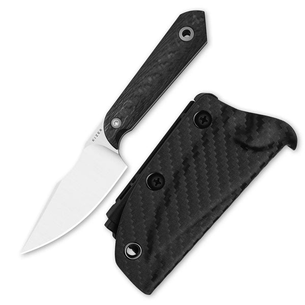 KIZER Mini Harpoon M390 Blade Carbon Fiber Handle 3