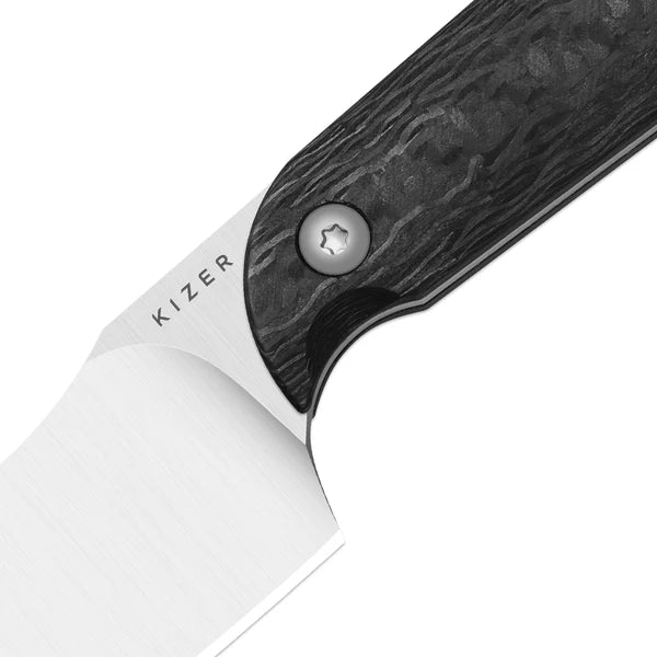 KIZER Mini Harpoon M390 Blade Carbon Fiber Handle 3"
