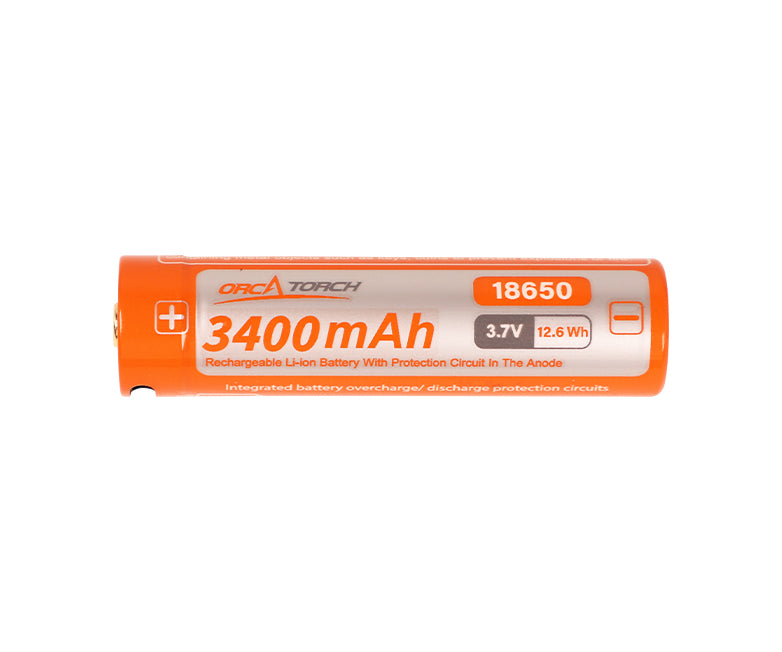OrcaTorch 18650 USB-C Battery 3400mAh