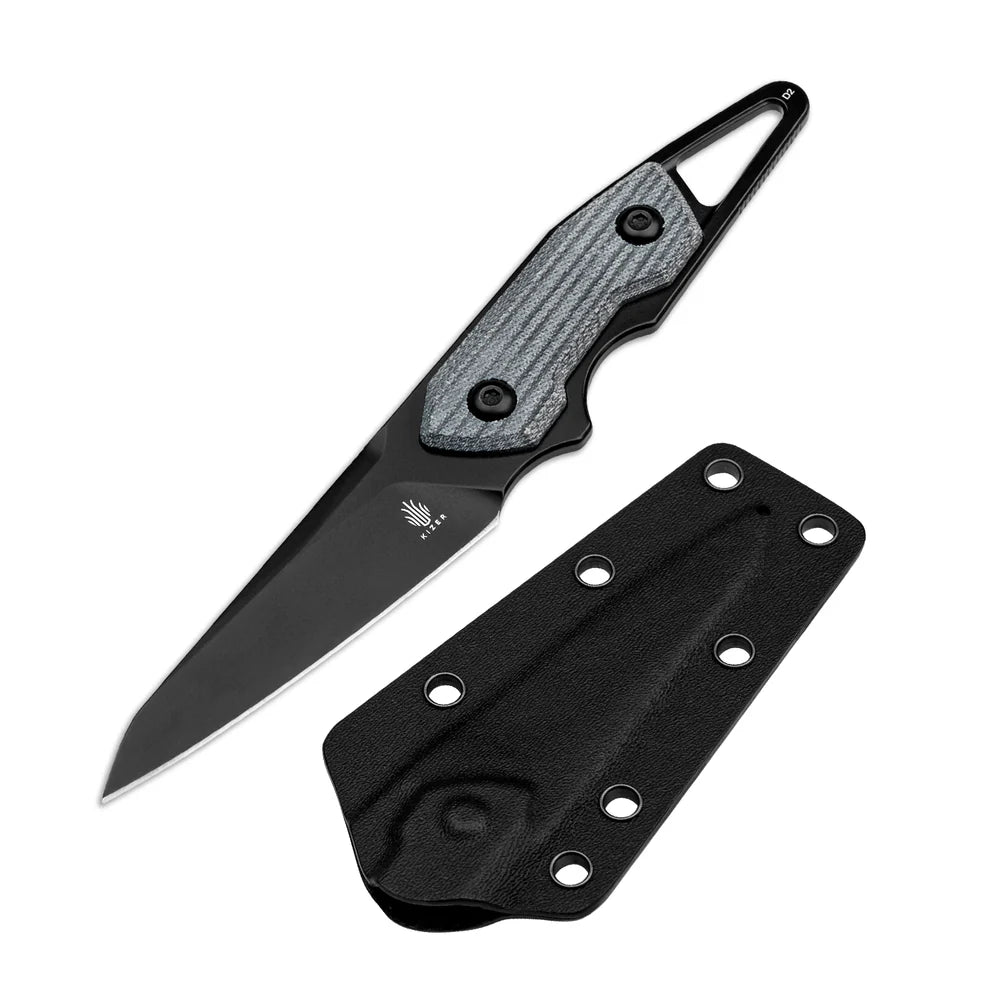 KIZER Groom D2 Blade Micarta Denim Handle 6.76"
