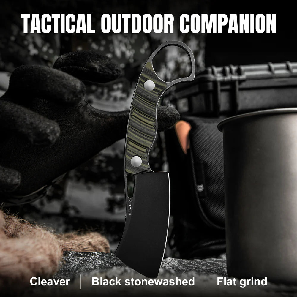 KIZER Little Rhino D2 Blade G10 Olive/Black Handle 2.72"