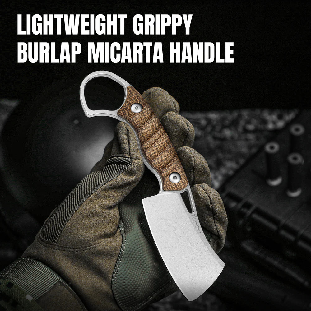 KIZER Little Rhino AEB-L Blade Burlap Micarta Handle  2.72"