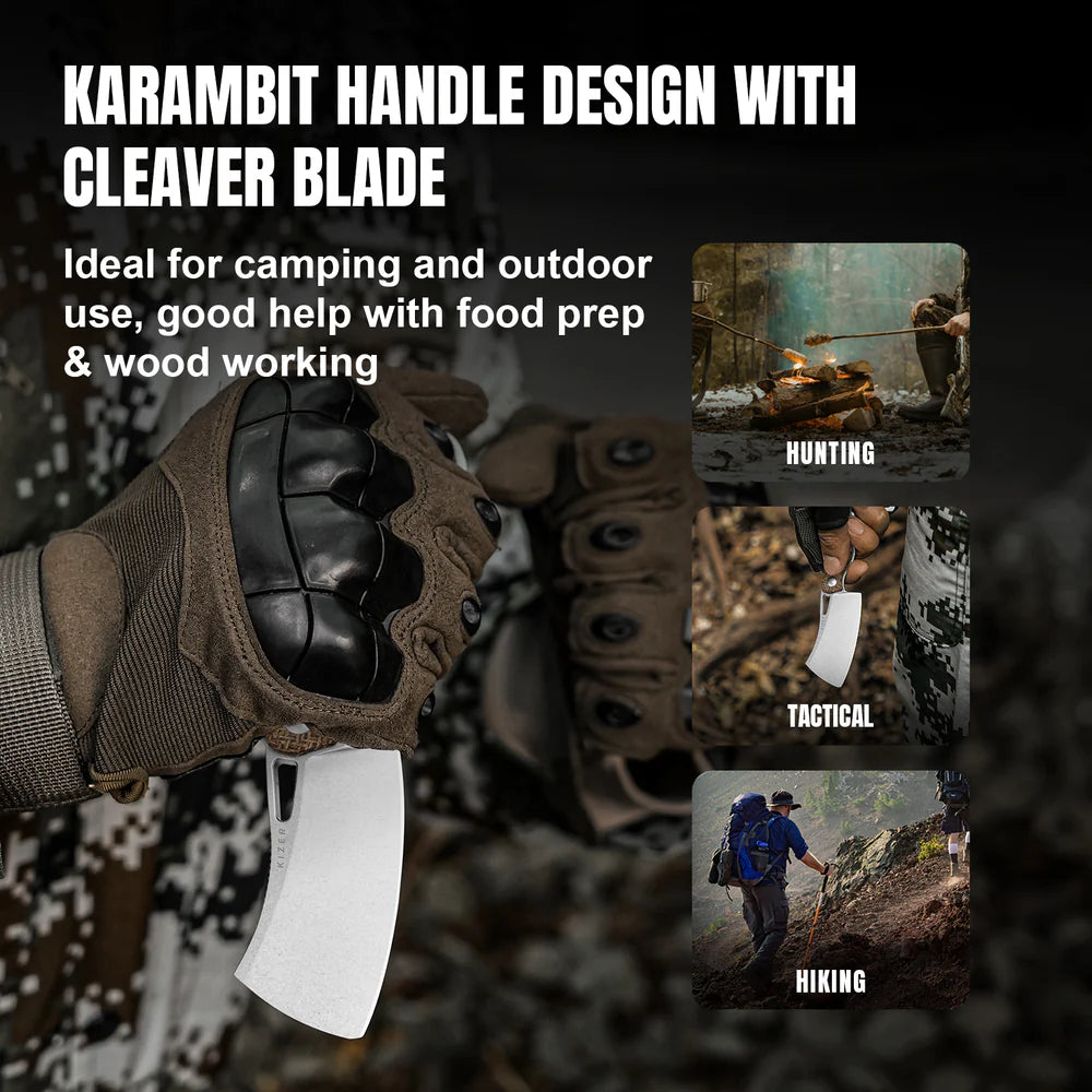 KIZER Little Rhino AEB-L Blade Burlap Micarta Handle  2.72"