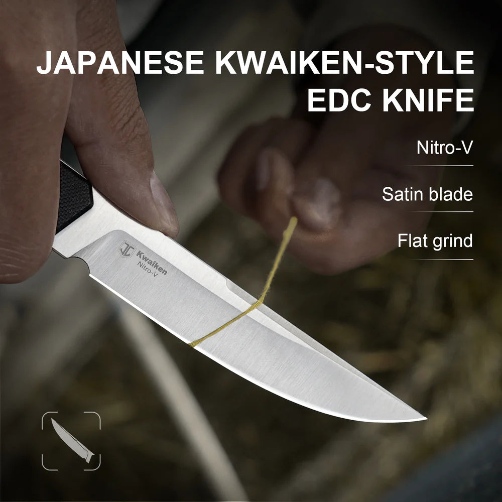 KIZER Kwaiken Nitro-V Blade Black G10 Handle 3.94"