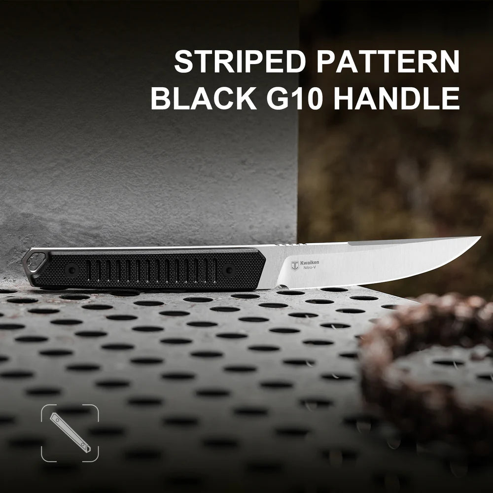 KIZER Kwaiken Nitro-V Blade Black G10 Handle 3.94"