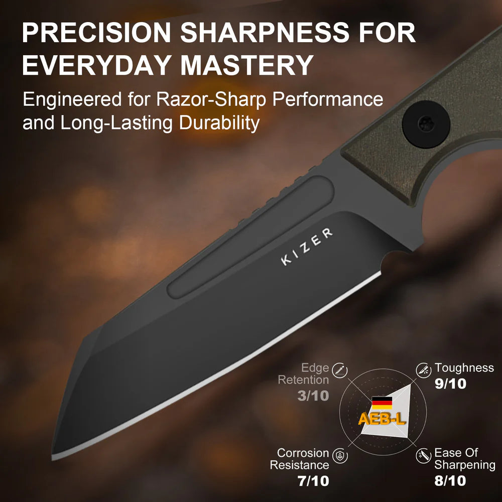 KIZER Phasmids AEB Blade Chocolate Glacier Handle 2.79"