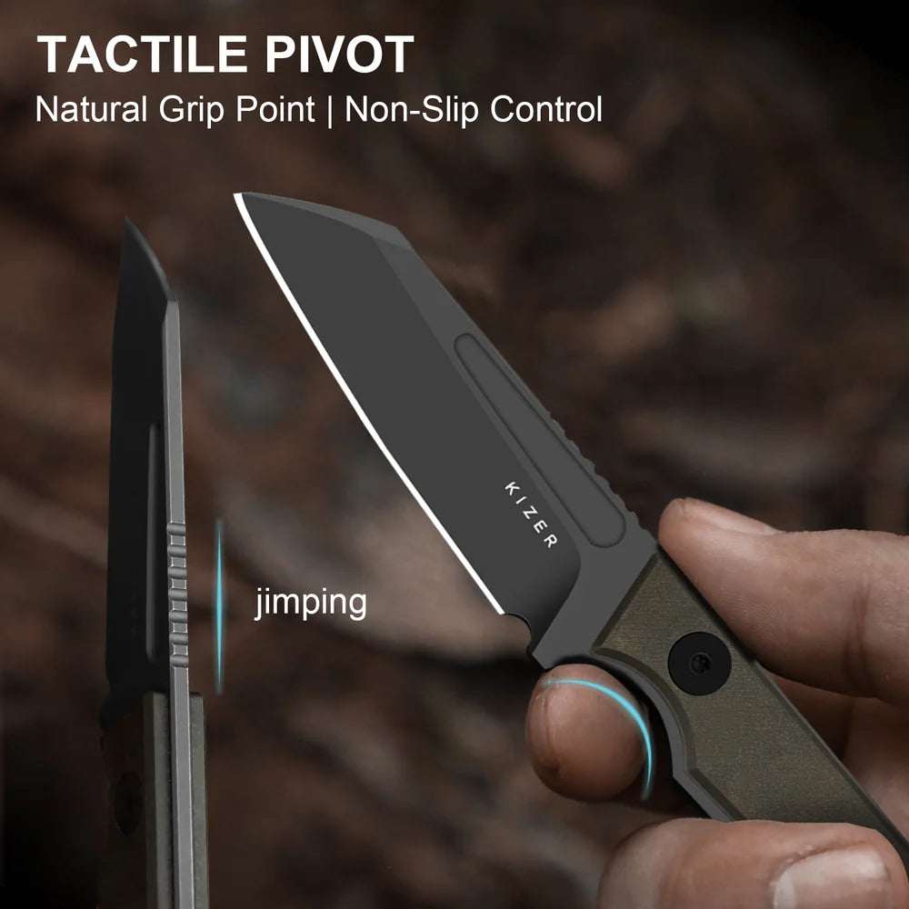 KIZER Phasmids AEB Blade Chocolate Glacier Handle 2.79"