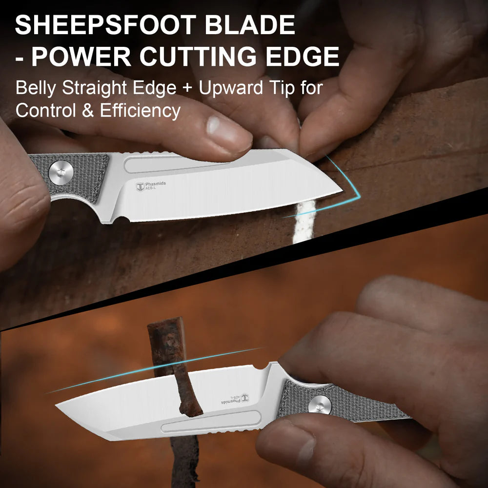 KIZER Phasmids AEB Blade Satin Micarta Handle 2.79"