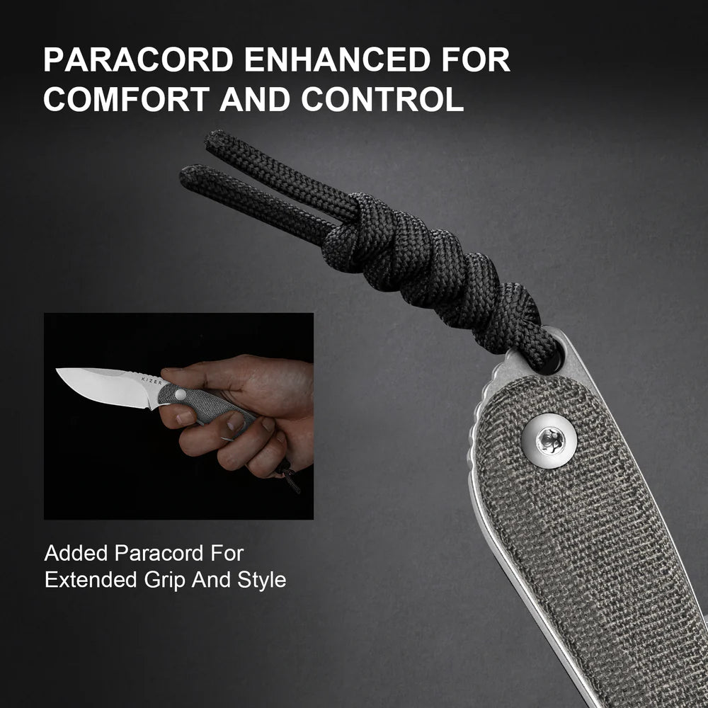 KIZER Buddy 14C28N Blade Micarta Handle 3"