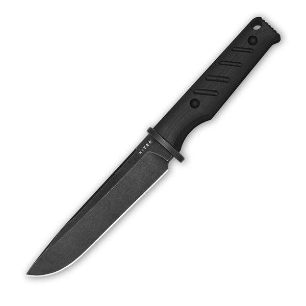 KIZER Camp180 AEB-L Blade Black Stonewashed G10 Handle 5.55