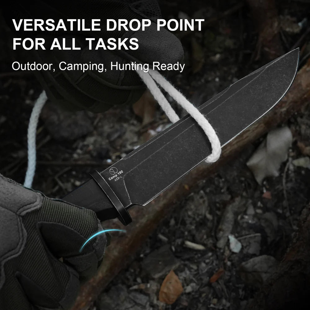 KIZER Camp180 AEB-L Blade Black Stonewashed G10 Handle 5.55"