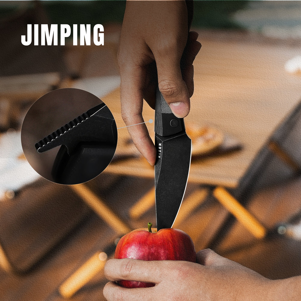 KIZER Momo Nitro-V Blade Black G10+ Micarta Handle Liner Lock 4.1"