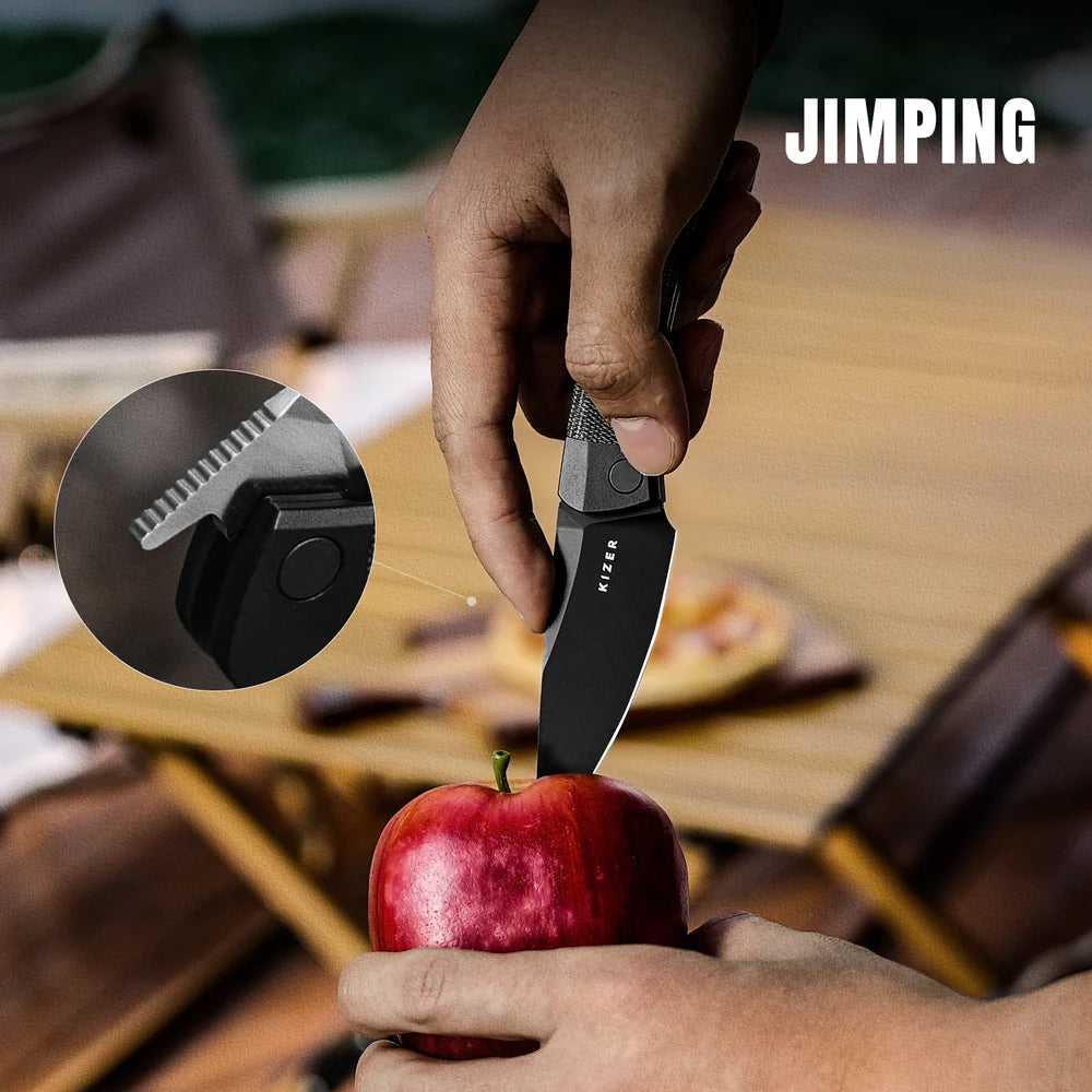 KIZER Mini Momo 154cm Blade Aluminum + Macarta Handle Liner Lock 3.2"