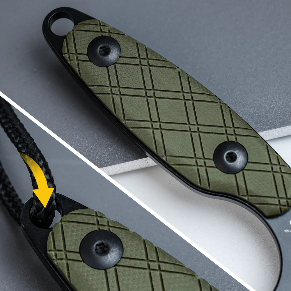 KIZER Muskrat D2 Blade Black G10 Handle Green/Steel Loner 6.1"