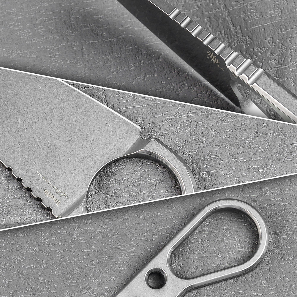 KIZER Bowtie D2 Blade Stonewashed 5.83"