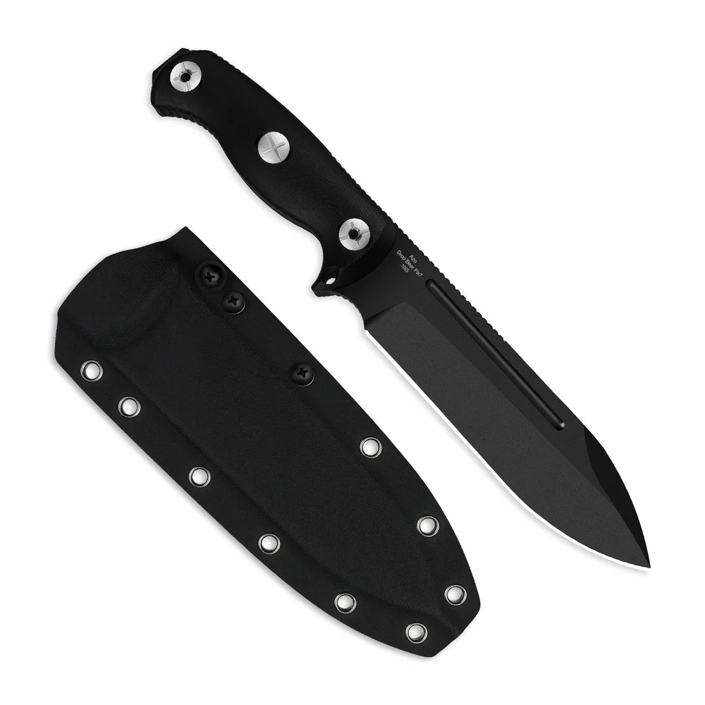KIZER Drop Bear Fix 7 1095 Blade Black Coating G10 Handle 6.51"