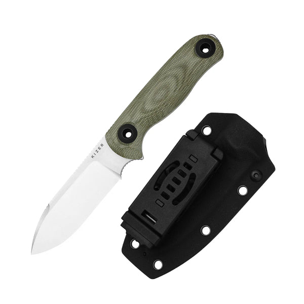 KIZER Drop Bear Fix 3 14C28N Blade G10 Fixed Blade 3.8