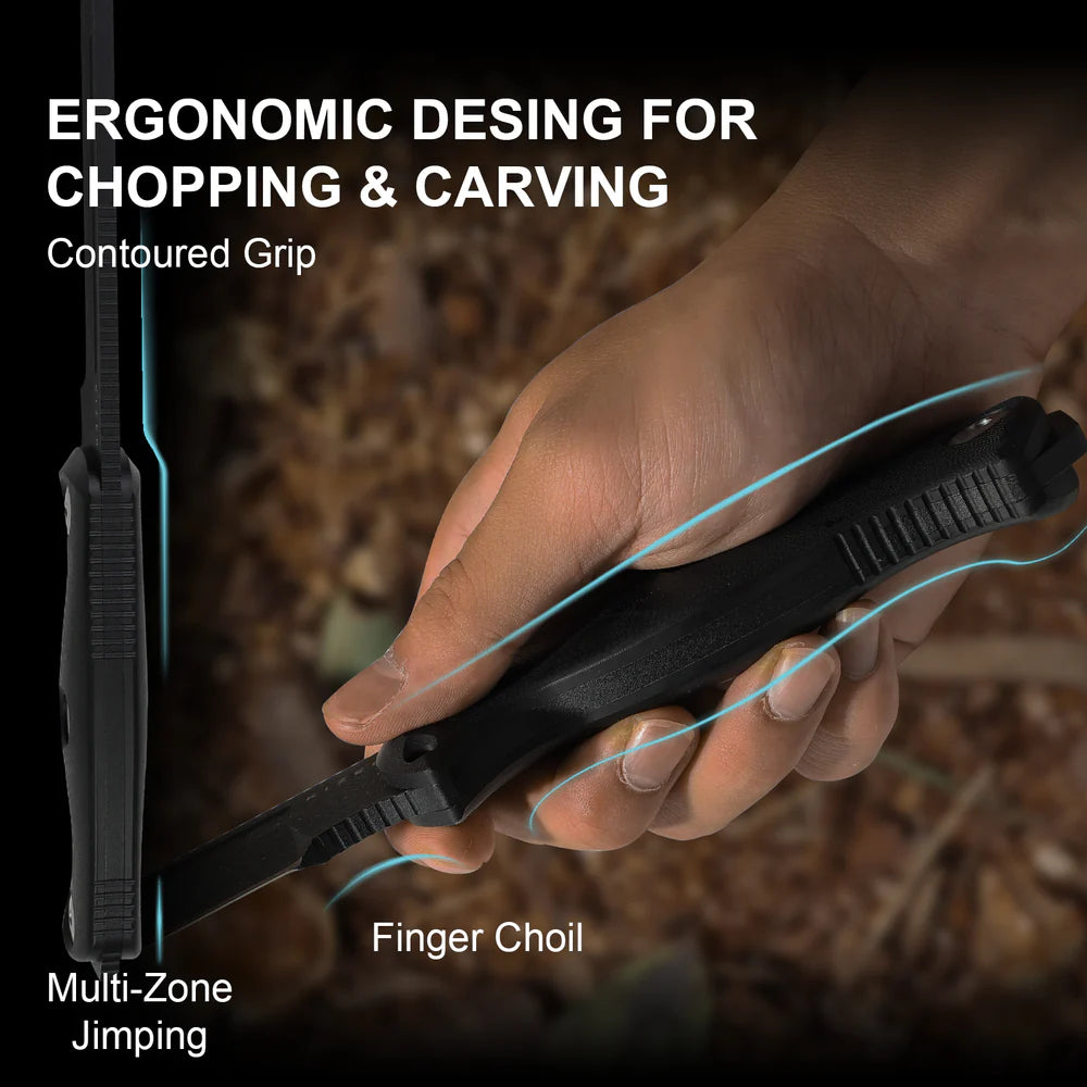 KIZER Drop Bear Fix 7 1095 Blade Black Coating G10 Handle 6.51"