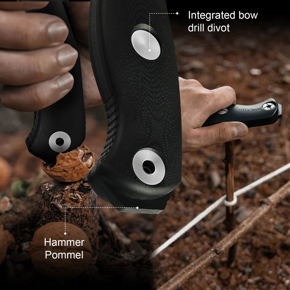 KIZER Drop Bear Fix 7 1095 Blade Black Coating G10 Handle 6.51"