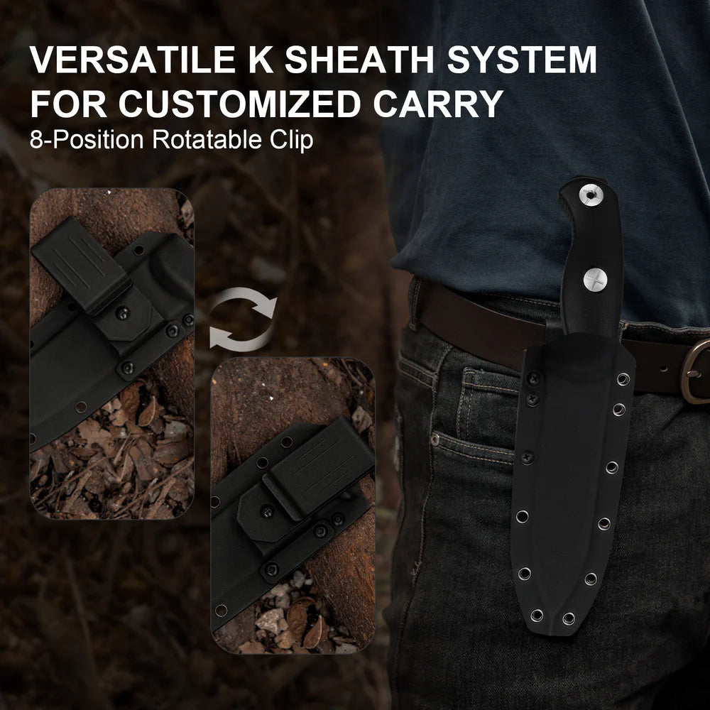 KIZER Drop Bear Fix 7 1095 Blade Black Coating G10 Handle 6.51"