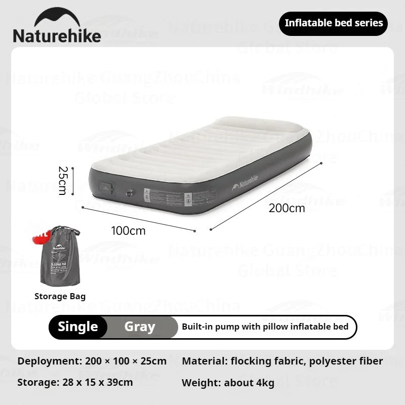 Naturehike Chenjing Inflatable Bed w/ Built-in Pump & Pillow