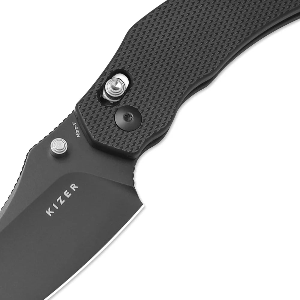 KIZER Bulldog Nitro-V Blade Aluminum BK & Clutch Lock 3"