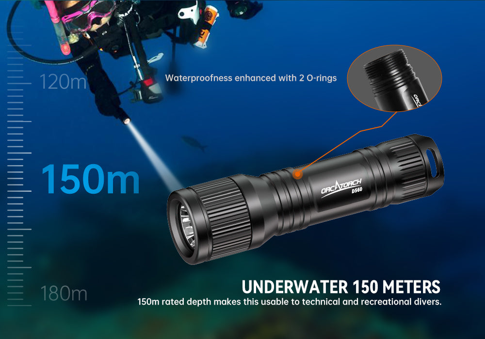 OrcaTorch D560 Dive light 630L