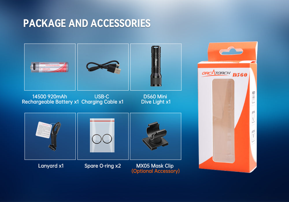 OrcaTorch D560 Dive light 630L