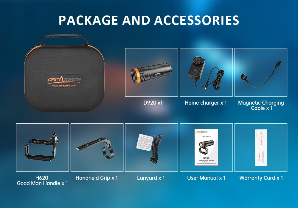 OrcaTorch D920 Handheld Cableless Technical Light 5000L