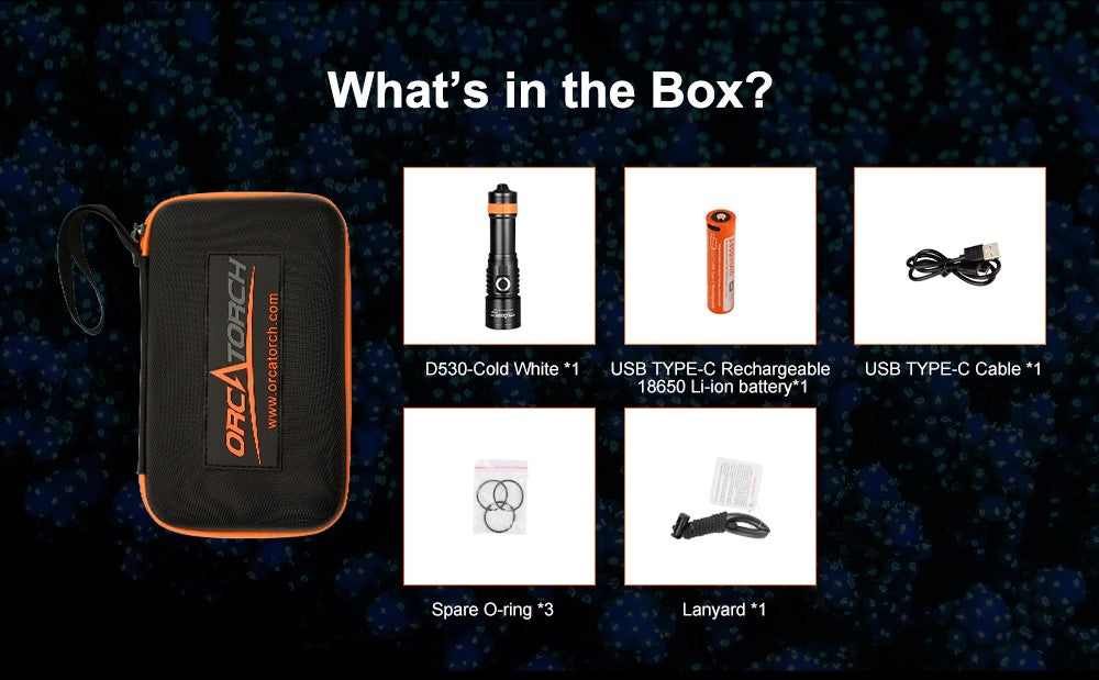 OrcaTorch D530 Dive Light with SOS Cold White 1500L