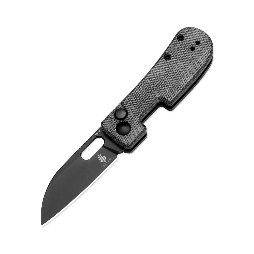 KIZER Banish 154cm Blade Micarta Black & Button Lock 2.3"