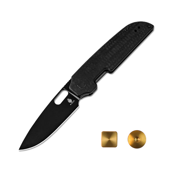 KIZER Varatas Nitro-V Blade Black G10 & Steel liner 3.25