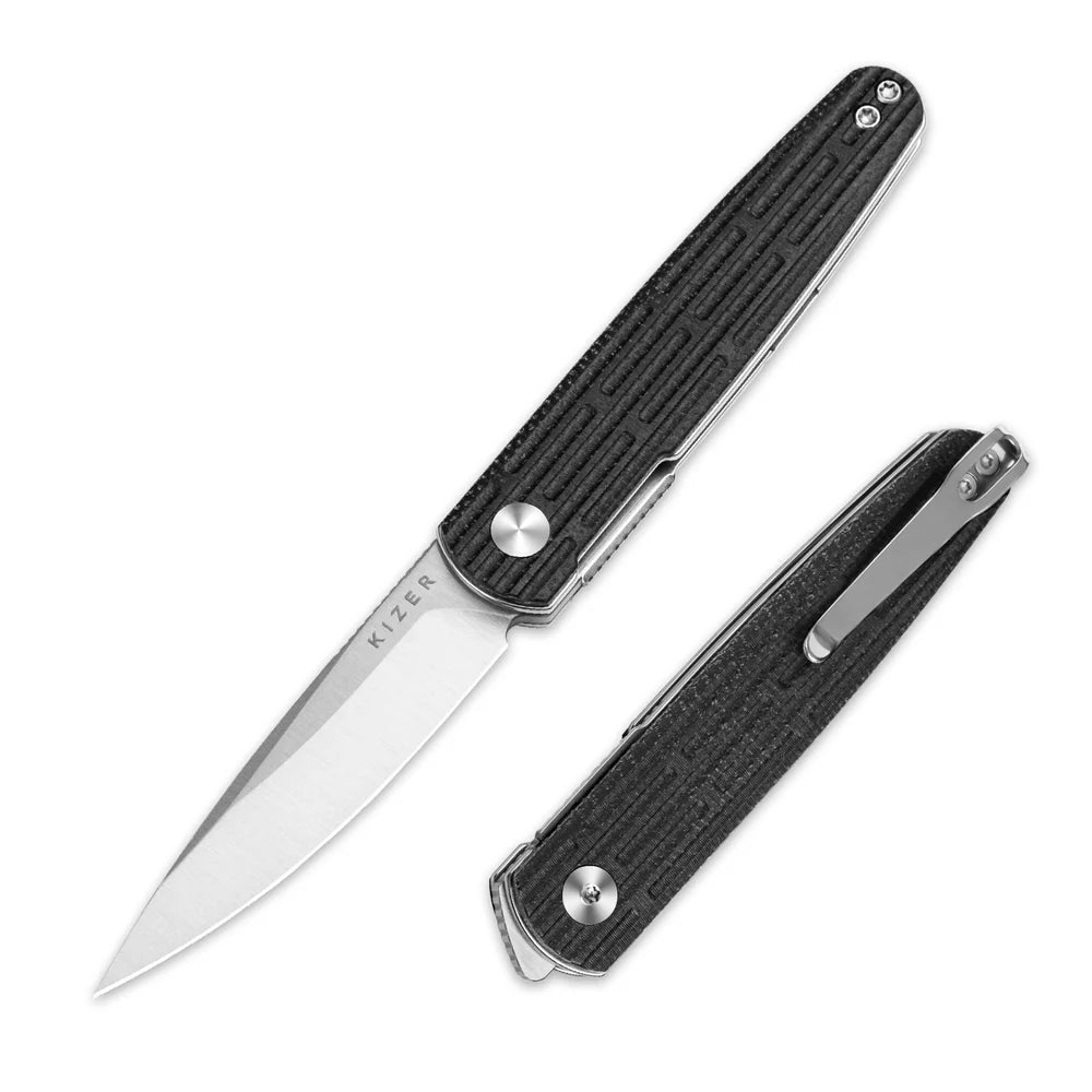 KIZER Bamboo Nitro-V Blade Micarta Handle Liner Lock 2.99"