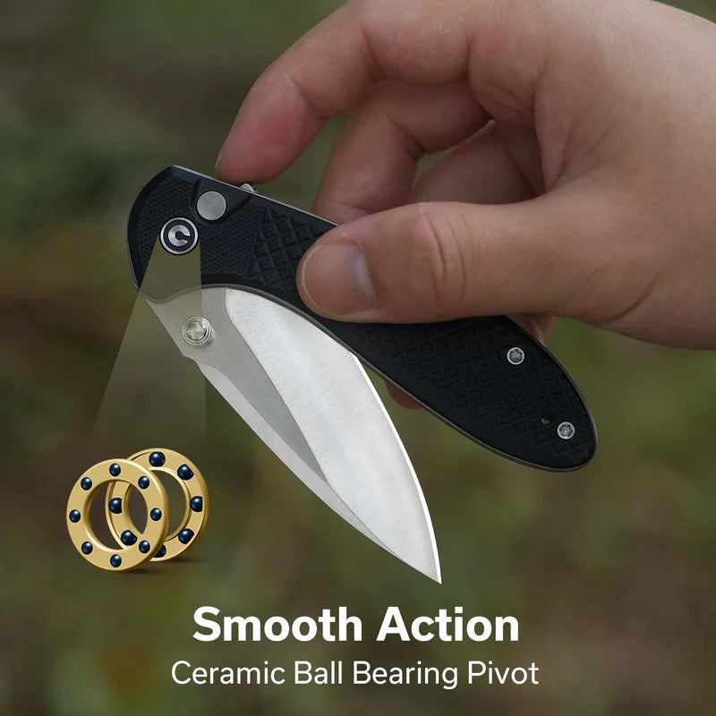 CIVIVI Feager Milled Black G10 Handle Satin Finished 14C28N Blade 2.98"