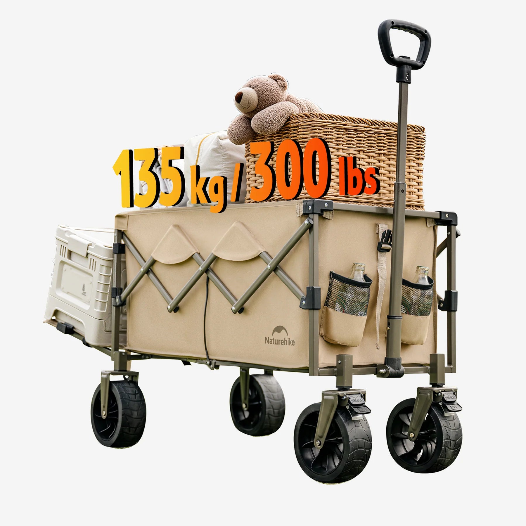 Naturehike Light Folding Camping Cart - Linen Brown