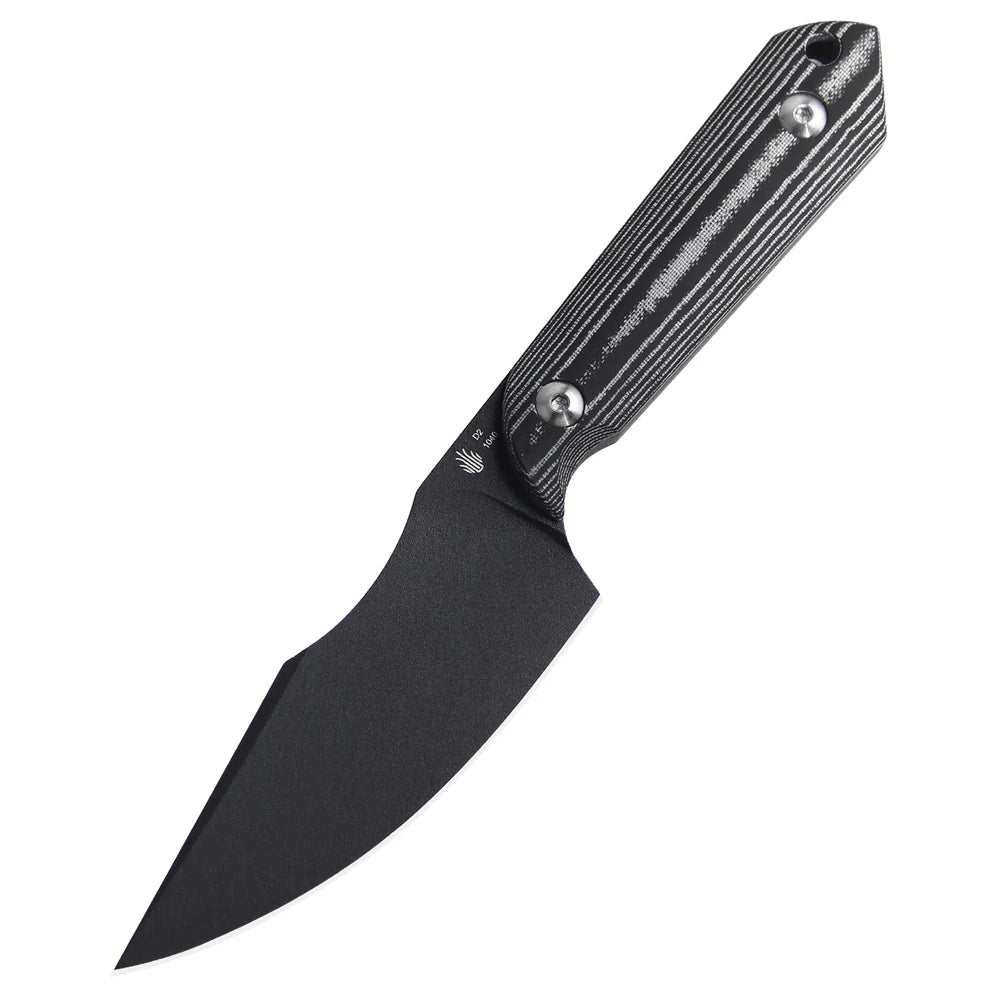 KIZER Harpoon D2 Blade black/white Micarta Handle 7.72"