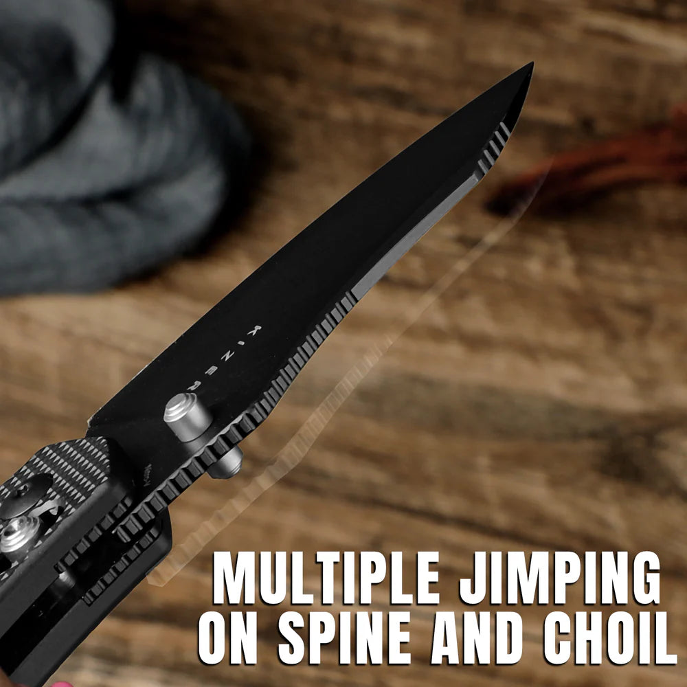 KIZER Bulldog Nitro-V Blade Aluminum BK & Clutch Lock 3"