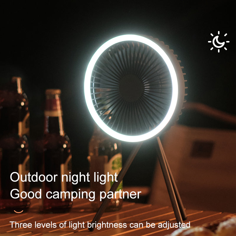 GL Extra Rechargeable Tripod Fan w/ White Ring Light