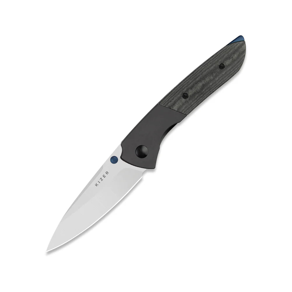 KIZER Spitfire 14C28N Blade Aluminum + Micarta Handle Liner Lock 3.13"